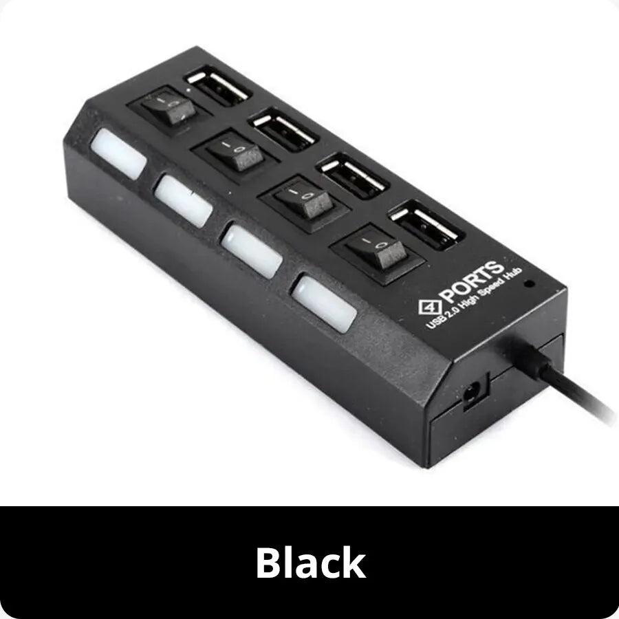 4-Port Usb 2.0 Hub One Drag Four Splitter Hub Plug And Play Mini Small Socket Hub /Usb 4-Port Splitter