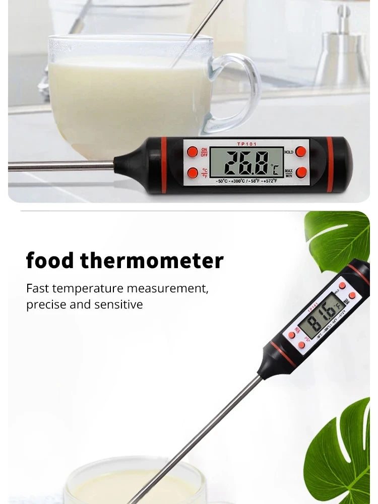 1pcs Digital Meat Thermometer with Probe Instant Read Kitchen Supplies for Milk BBQ Liquid Cooking Food Safety Testing