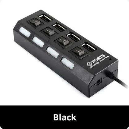 4-Port Usb 2.0 Hub One Drag Four Splitter Hub Plug And Play Mini Small Socket Hub /Usb 4-Port Splitter