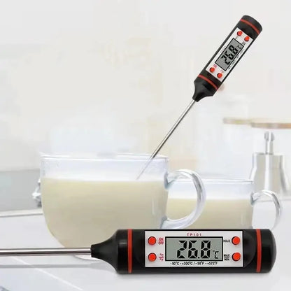 1pcs Digital Meat Thermometer with Probe Instant Read Kitchen Supplies for Milk BBQ Liquid Cooking Food Safety Testing